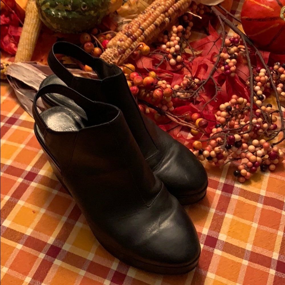 Eileen Fisher Booties with Open Back + Heel Strap